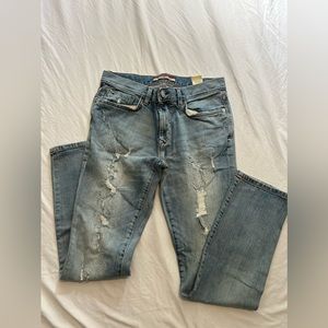 Tommy Filfigure distressed straight men’s jeans